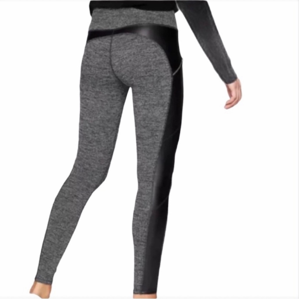 ATHLETA grey/black XS Luxe Metro drifter leggings sidezip‎ sporty wear gym